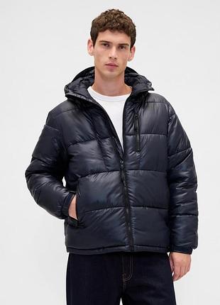 Куртка чоловіча зимова gap recycled puffer jacket new classic navy, розмір s