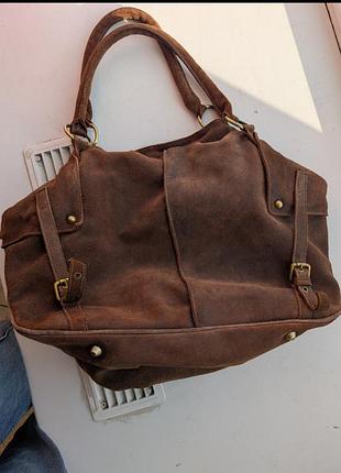 Сумка шоппер кожаная sania leather большая итальялия отличное состояние