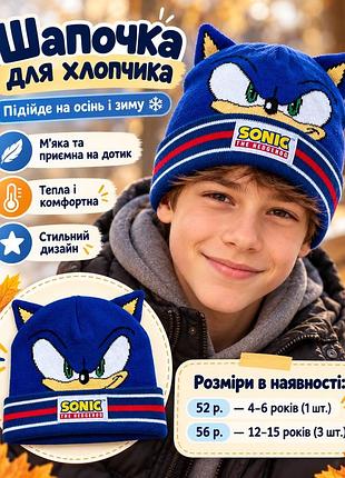 💙 стильна та тепленька шапочка sonic для хлопчика! 💙