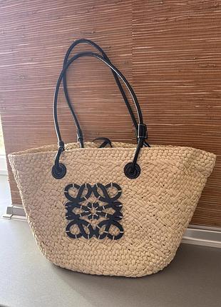 Соломʼяна сумка шопер loewe пляжна сумка 48*28 см