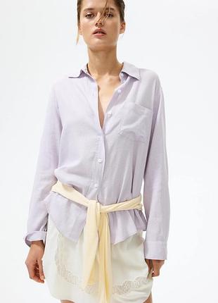 H&m сорочки зі змішаного льону льняная рубашка
