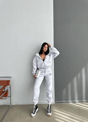 Спортивний костюм жіночий теплий сірий