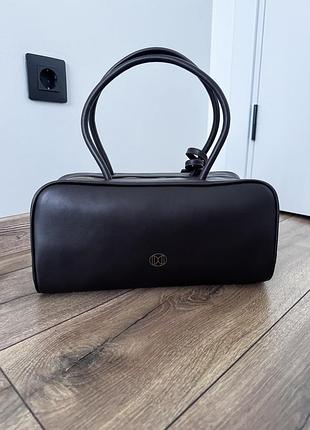 Шкіряна сумка dumo atelier в коричневому кольорі