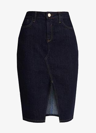 Міді спідниця жіноча river island джинсова темно-синя 8/xs
