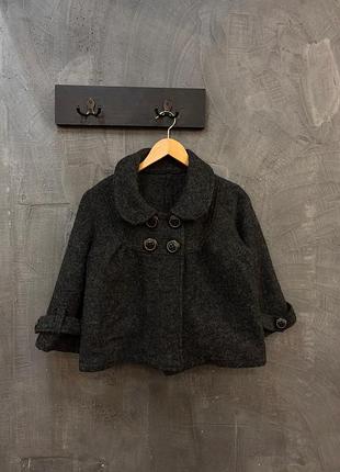 Пальто вовняне вкорочене полу пальто італійське 100% wool italy