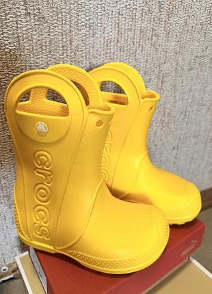 Гумові чоботи для дітей crocs жовті