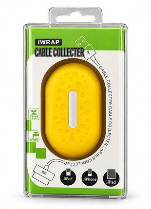 Iwrap cable collecter -
силиконовый органайзер для
хранения и аккуратного
намотка кабелей и зарядных устройств