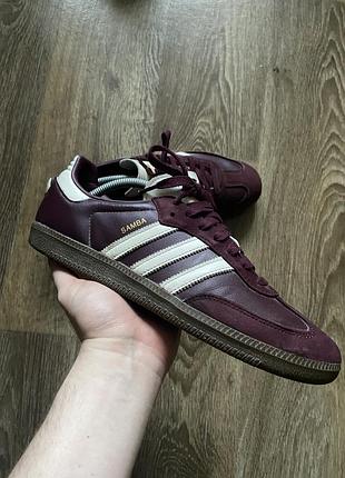 Кроссовки мужские adidas samba og maroon burgundy кожа 44 размер