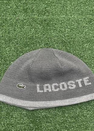 Шапка чоловіча lacoste тепла сіра