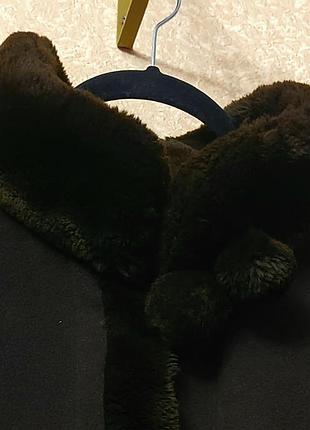 Пончо кейп кашемир шерсть мех ворот стойка 8