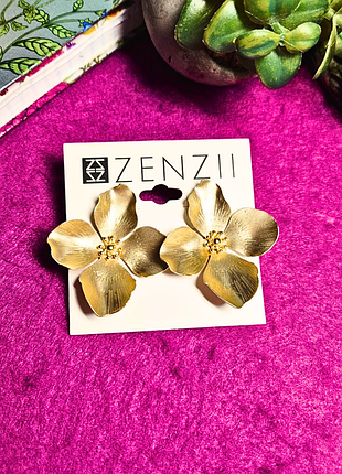 Серьги, zenzii, цветки, новые