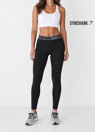 Оригінальні спортивні стягувальні високі жіночі лосини gymshark розмір м гумшарк легінси з високою посадкою тайтси для фітнесу бігу чорні з а1