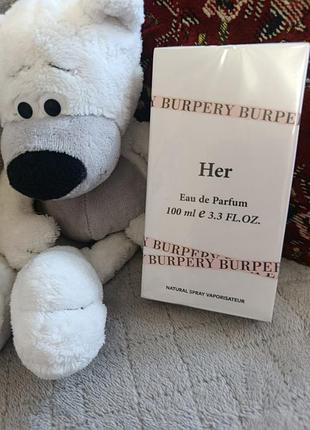 Туалетна вода burberry her eau de parfum 100 мл для жінок