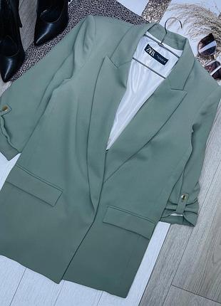 Подовжений піджак zara xl жіночий піджак прямого вільного крою хакі жіночий жакет зара великого розміру