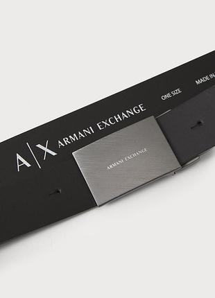 Ремінь чоловічий armani exchange чорний шкіряний