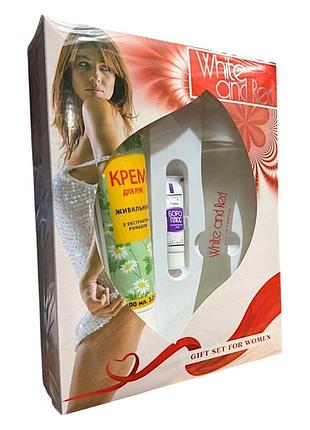 Набор женский aroma perfume white and red туалетная вода 100 мл, крем для рук, антисептический крем боро 5028