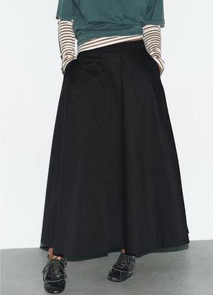 Жіноча довга спідниця в стилі zara h&m чорна