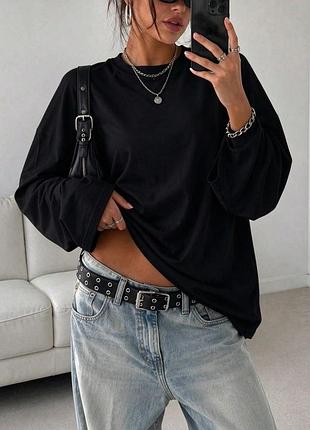 Плотный черный хлопковый оверсайз лонгслив zara 
✨✨✨✨✨✨✨✨✨✨