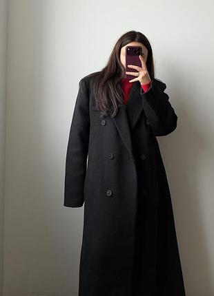 Пальто жіноче zara чорне вовняне