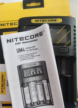 Зарядний пристрій nitecore um 4,оригінальне зарядне для акумуляторів aa,aaa,18650,26650 та інші,