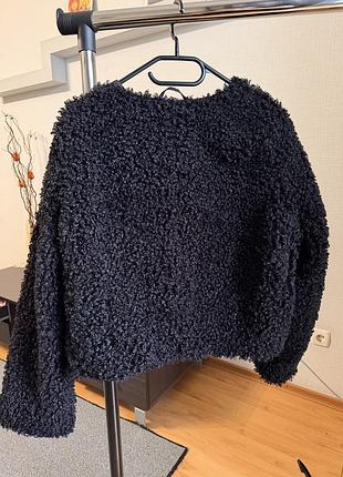 Куртка жіноча h&m тедді чорна 4