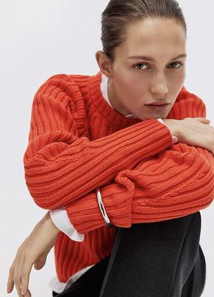 Вʼязаний светр у рубчик h&m