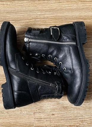 Черевики дитячі copenhagenshoes kids чорні зі шнурівкою та пряжкою на флісі