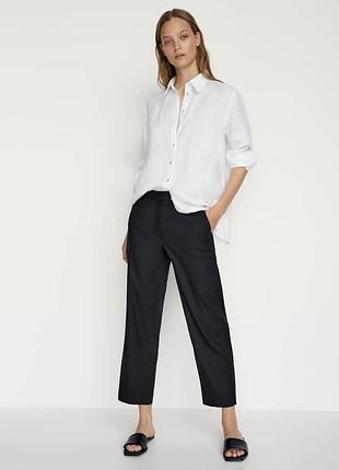 Лляні брюки massimo dutti штани льон бавовна