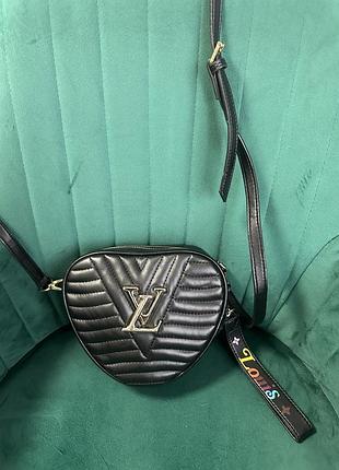 Сумка для жінок louis vuitton heart чорна стьобана
