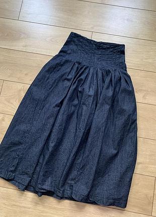 Джинсова спідниця massimo dutti зі складками