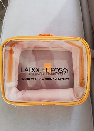Косметичка жіноча la roche-posay водонепроникна прозора помаранчева