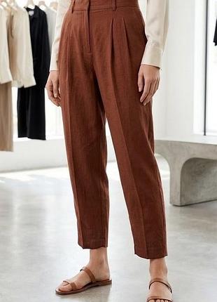 Женские льняные брюки marks &amp; spencer tapered р. u9 16 long