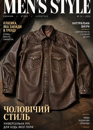 Сорочка чоловіча men's style шкіряна коричнева