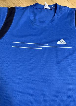 Оригінальна чоловіча футболка adidas climalite синя розмір xl спортивна преміум mesh тканина вологовідвідна відмінний стан