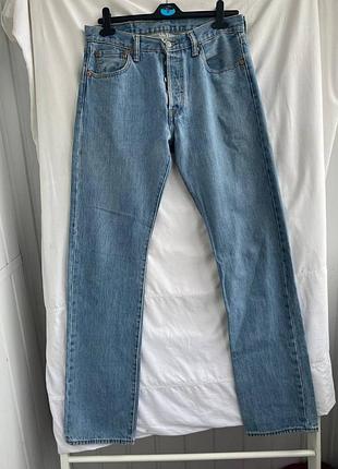 Оригінальні джинси levi's 501 straight у світло-блакитному кольорі (w30 l34)