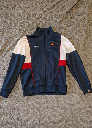Кофта ellesse на блискавці, синьо-біла з червоними вставками