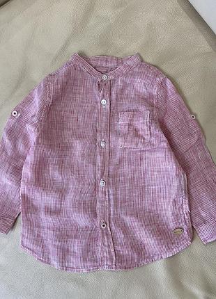 Zara baby boy лляна сорочка довгий рукав комір стійка 9-12 міс ріст 80 стан ідеальний дов 36, шир 27, рукав 27.5, можна 3/4