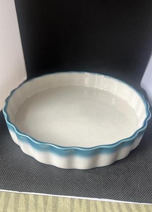 Керамічна рифлена форма для випічки (тартів, пирогів чи кишів) wedgwood blue pacific - old style