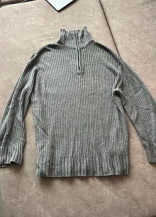 Светр жіночий h&m з застібкою, сірий, розмір s