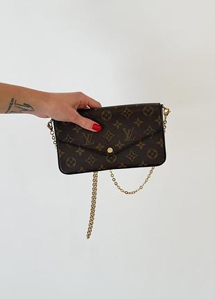 Сумка жіноча louis vuitton monogram pochette félicie коричнева