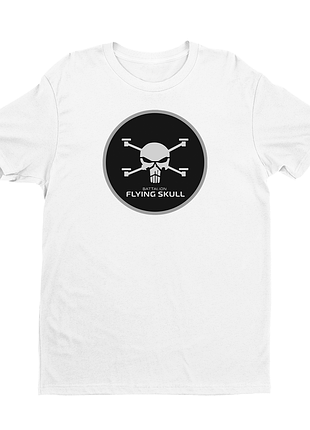 Футболка чоловіча з патріотичним принтом "емблема батальйон flying skull" push it