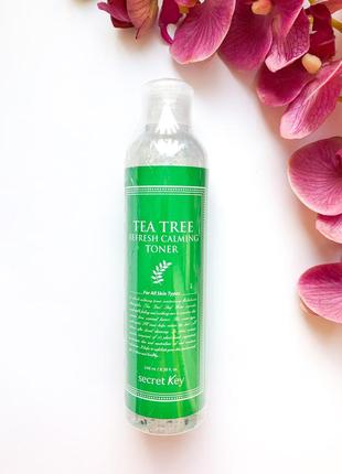 Secret key tea tree refresh calming toner тонер для обличчя з екстрактом чайного дерева