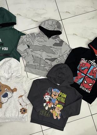 Коттоновое худи спортивная кофта с капюшоном h&m george 4-5 лет (104-110 см) разные