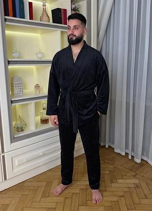 Мужская велюровая пижама, 2 цвета