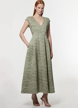 🥰 сукня міді з плісуванням без рукавів, пишна спідниця karen millen