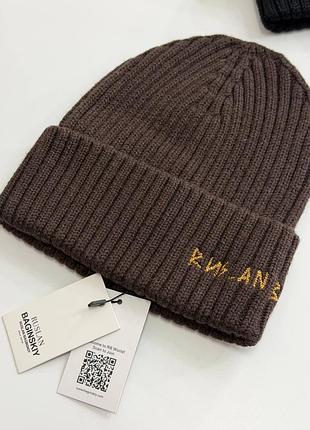 Шапка ruslan baginsky cashmere beanie коричнева