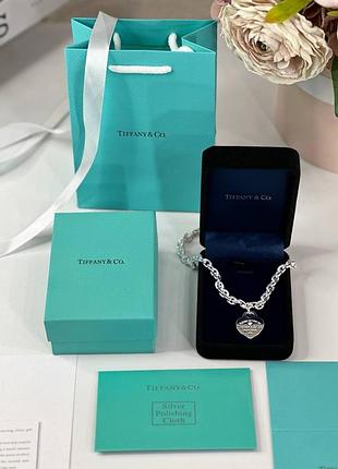 Кольє із підвіскою tiffany  925 проба  пакування : пакет , коробка , шкатулка , стрічка , картки , серветка для чищення срібла