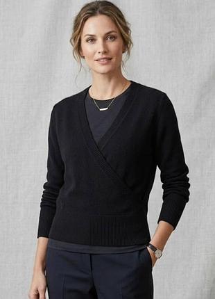 Елегантний джемпер із запахом le tricot longhin (італія) — 100% шерсть мериноса extra fine
