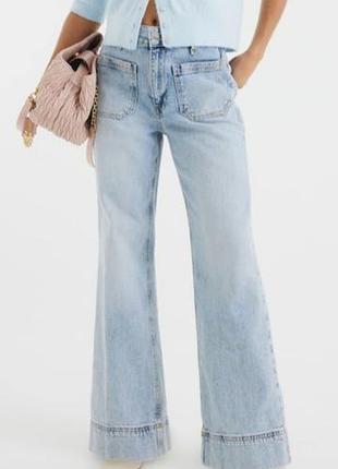 Джинсы wide leg, дворец, трубы, широкие