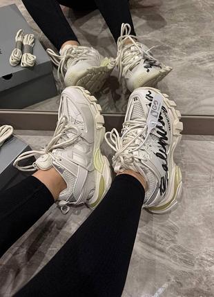 Balenciaga track signature dirty white black